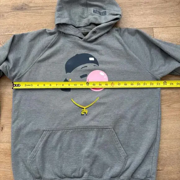 Baseballism Ken Griffey Jr Hoodie Bubble Gum Graphic Gray Medium Pullover - Picture 5 of 13